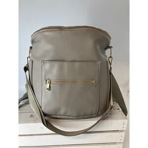 FAWN EXTRA GRAY PU LEATHER SHOULDER TOTE / BACKPACK ASIS